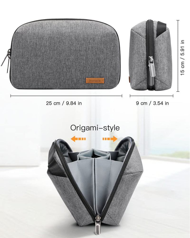  [AUSTRALIA] - Inateck Electronics Organizer, Travel Cable Organizer Splashproof Accessories Bag Waterproof Gray