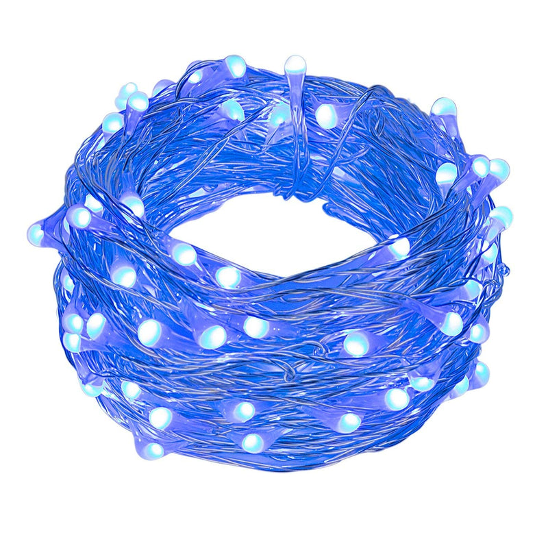 Ehome Fairy Lights, USB Operated Fairy Light Plug in 33ft 100 Led Waterproof String Lights Copper Wire Decorative String Light for Bedroom Indoor Christmas Wedding Party Patio Window (Blue) Blue - LeoForward Australia