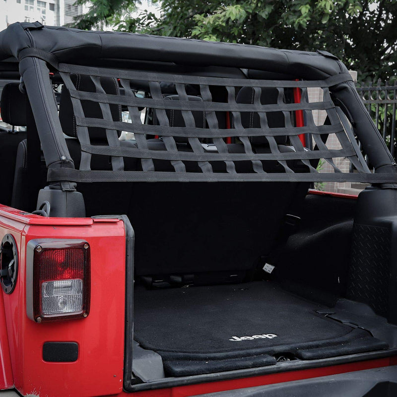  [AUSTRALIA] - Mesh Cargo Net, Auto Roof Net for Jeep Wrangler YJ TJ JK JKU JL JLU 1987-2020 Mesh Cargo-Black