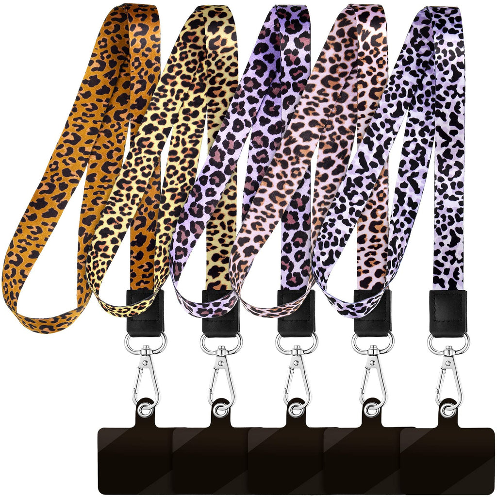  [AUSTRALIA] - Flutesan 5 Pieces Universal Phone Lanyard Neck Straps and 5 Pieces Sturdy Phone Tether Patches, Phone Lanyard for Around the Neck with Patch Compatible with Most Smartphones for Case ID Badges Holder