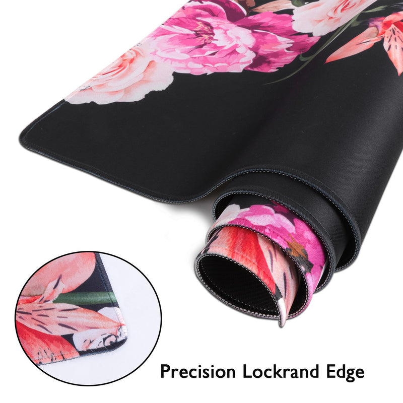 iLeadon Large Gaming Mouse Pad, Non-Slip Rubber Base Computer Mouse Pad Premium-Textured & Waterproof Mouse Pad for Desk, 35.1 x 15.75-inch 2.5mm Thick, Peony Flower Adorable Peony Flower - LeoForward Australia