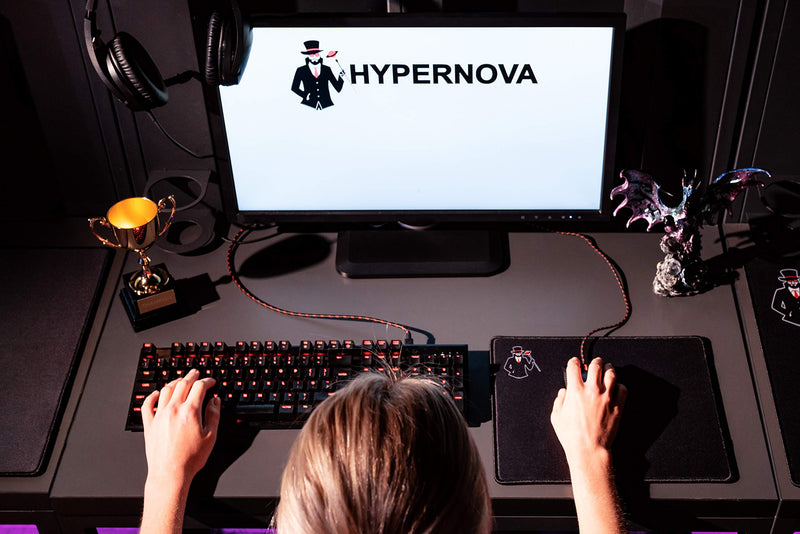  [AUSTRALIA] - Hypernova Gaming Mouse Pad, (12 x 10 x 0.2 inches), Best Laptop Mousepad, Waterproof, No-Slip Base, Resilient Stitched Edges, PC, Perfect for Video Games