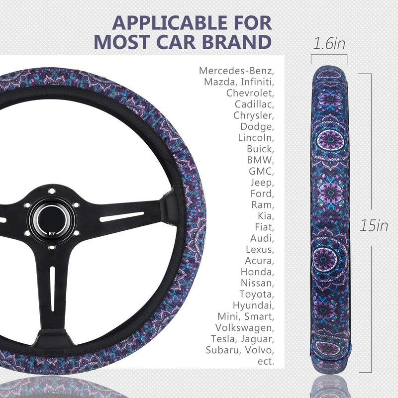  [AUSTRALIA] - YR Universal Steering Wheel Covers, Cute Car Steering Wheel Cover for Women and Girls, Car Accessories for Women, Purple Lotus