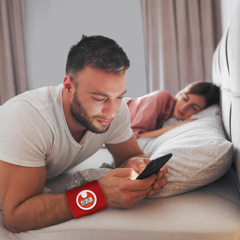  [AUSTRALIA] - Coolfire - Wristband Vibrating Alarm Watch for Couples, Students, Hearing Impaired, USB Chargeable(red)
