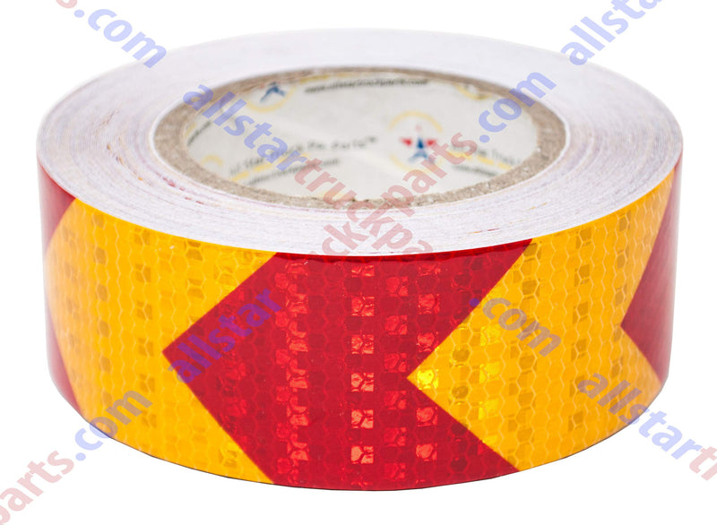  [AUSTRALIA] - [ALL STAR TRUCK PARTS] Yellow Red Arrow Reflective Tape, 2" Hazard Warning Tape Waterproof - High Intensity Reflector Conspicuity Safety Construction Strong Adhesive Crystal Lattice (2 IN x 30 FT) 2 IN x 30 FT