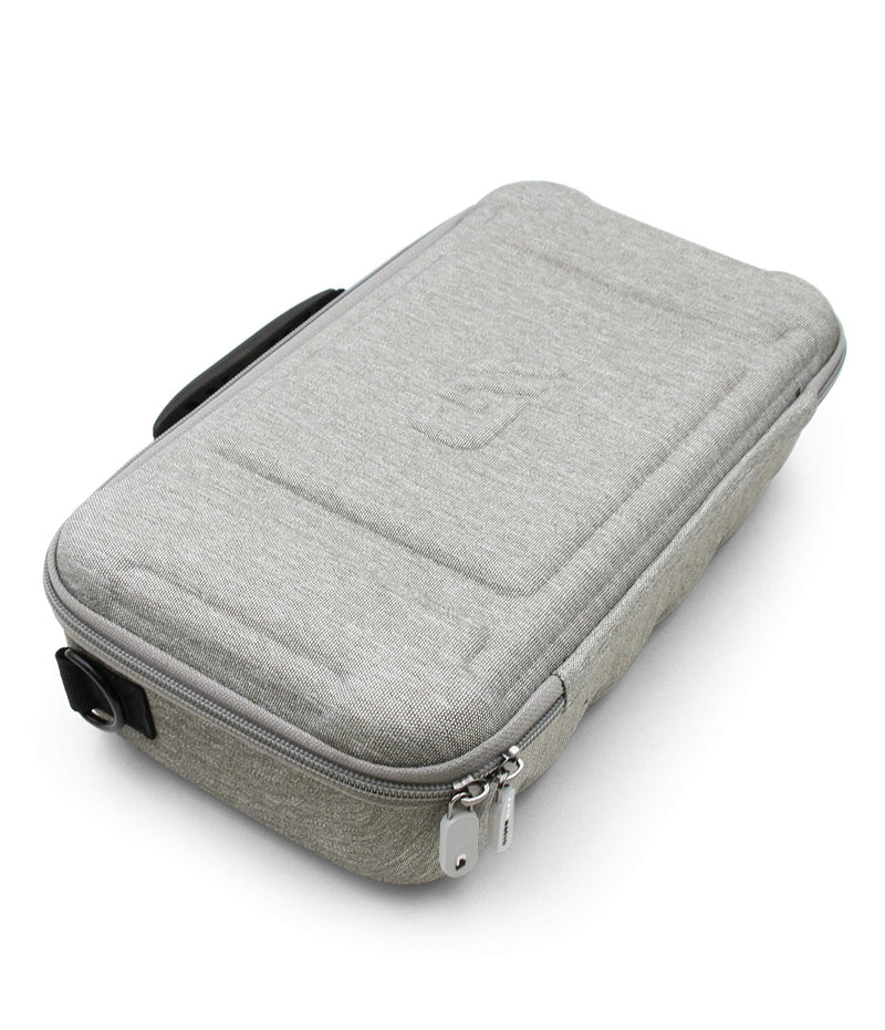  [AUSTRALIA] - CASEMATIX Dual Wireless Microphone Case for Wireless Mic System Compatible with Sennhesier, Shure Microphones and More, Dual Mic Bag with Shoulder Strap and Hard Shell Gray Exterior