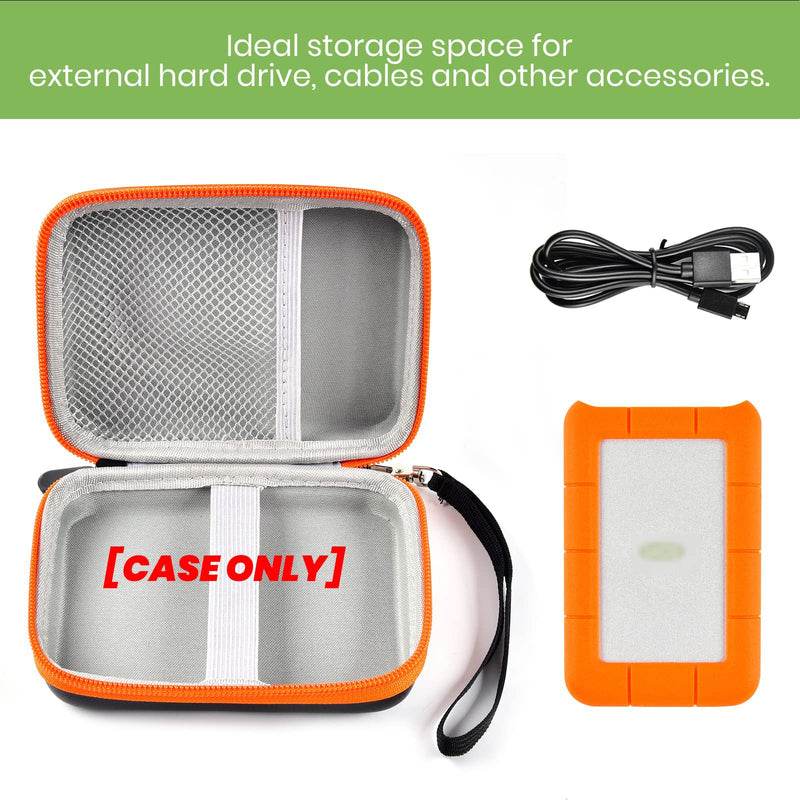  [AUSTRALIA] - Case Compatible with LaCie Rugged Mini 1TB/ 2TB/ 4TB/ 5TB External Hard Drive Portable HDD, Storage Holder for Hard Drives for Mac and PC Computer & USB 3.0 2.0 Cable SD Cards (Box Only)