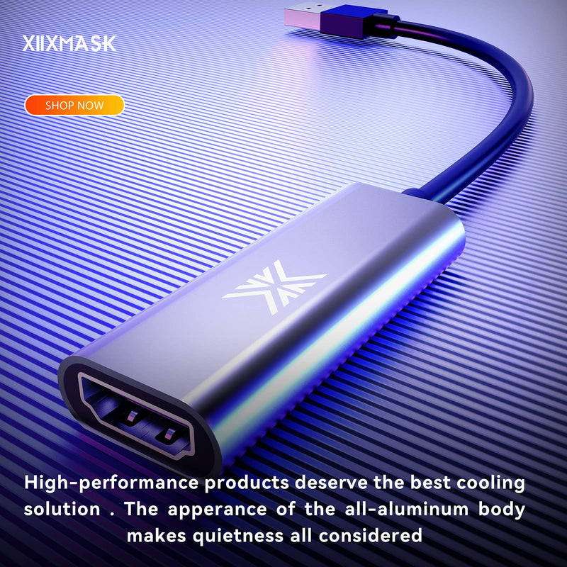  [AUSTRALIA] - XIIXMASK Video Capture Card,HD Capture Card,Audio Video Capture Device,HDMI to USB Audio Video Recording in 1080P@30Hz, for Teaching,Broadcasting,Gaming,Streaming,Video Conference