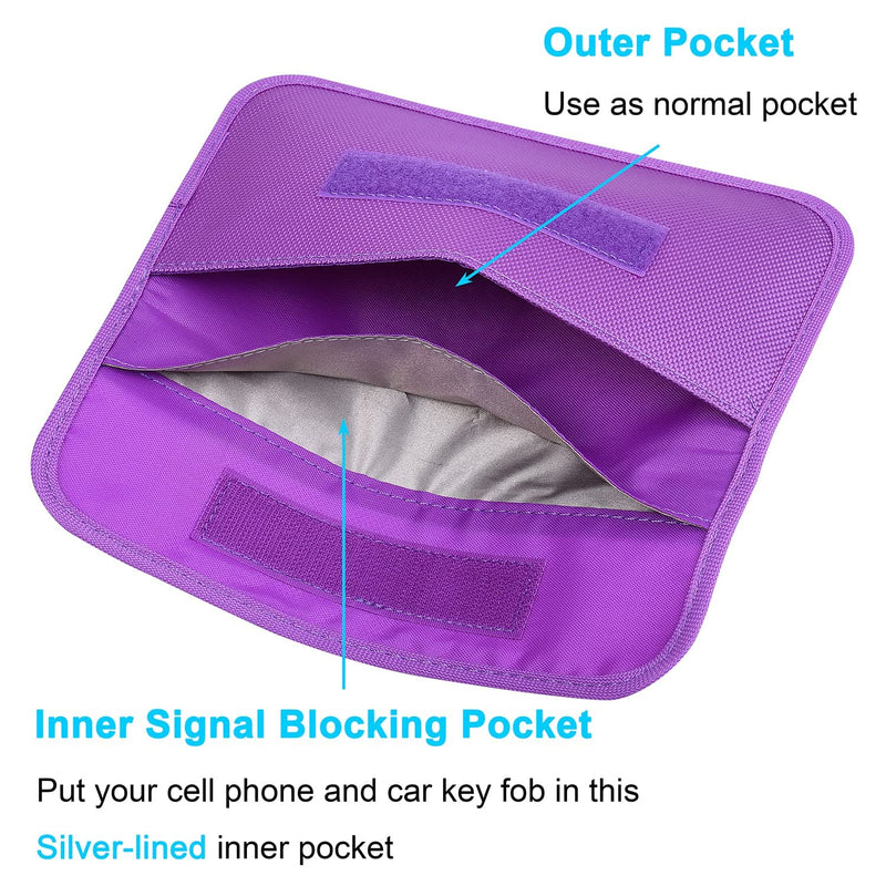  [AUSTRALIA] - Wisdompro Faraday Bag for Phones and Faraday Key FOB Protector Bundle - Purple