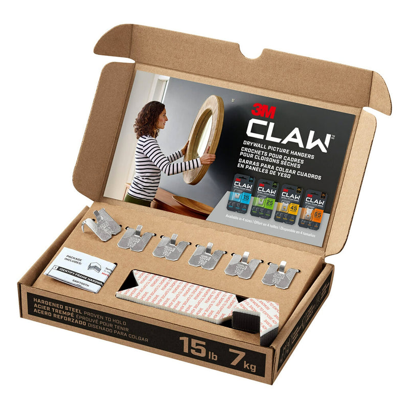 [AUSTRALIA] - 3M CLAW Drywall Picture Hanger with Temporary Spot Marker, Holds 15 lbs, 6 Hangers, 6 Markers/Pack 15 lb 6 Pack