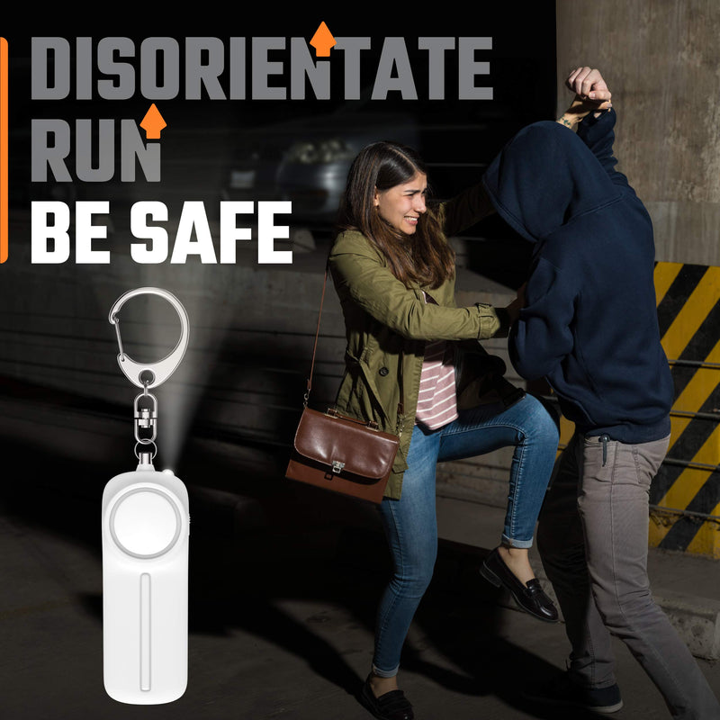  [AUSTRALIA] - Self Defense Safe Sound Personal Alarm Keychain – 130 dB Loud Siren Protection Device with LED Light – Emergency Alert Key Chain Whistle for Women, Children, Senior, and Joggers by WETEN (White) white