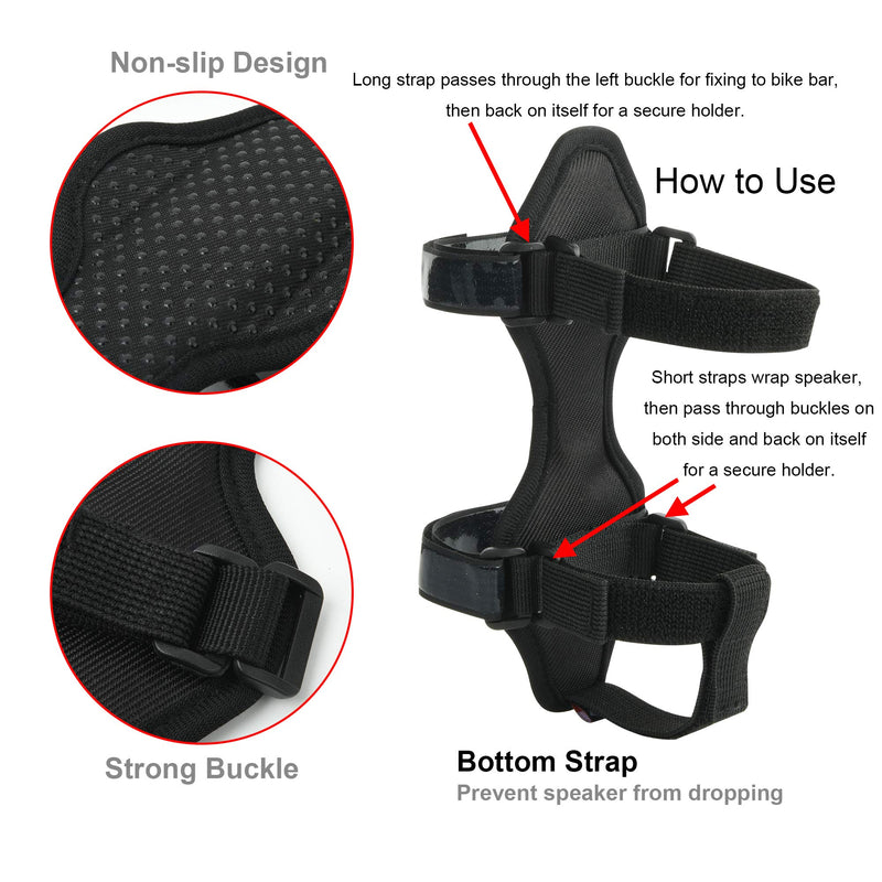  [AUSTRALIA] - TXEsign Portable Bluetooth Speaker Mount for Bike Golf Cart Accessories Railing, Adjustable Strap Speaker Attachment Holder Bike Speaker Moun Bar Rail for Bluetooth Wireless Speakers