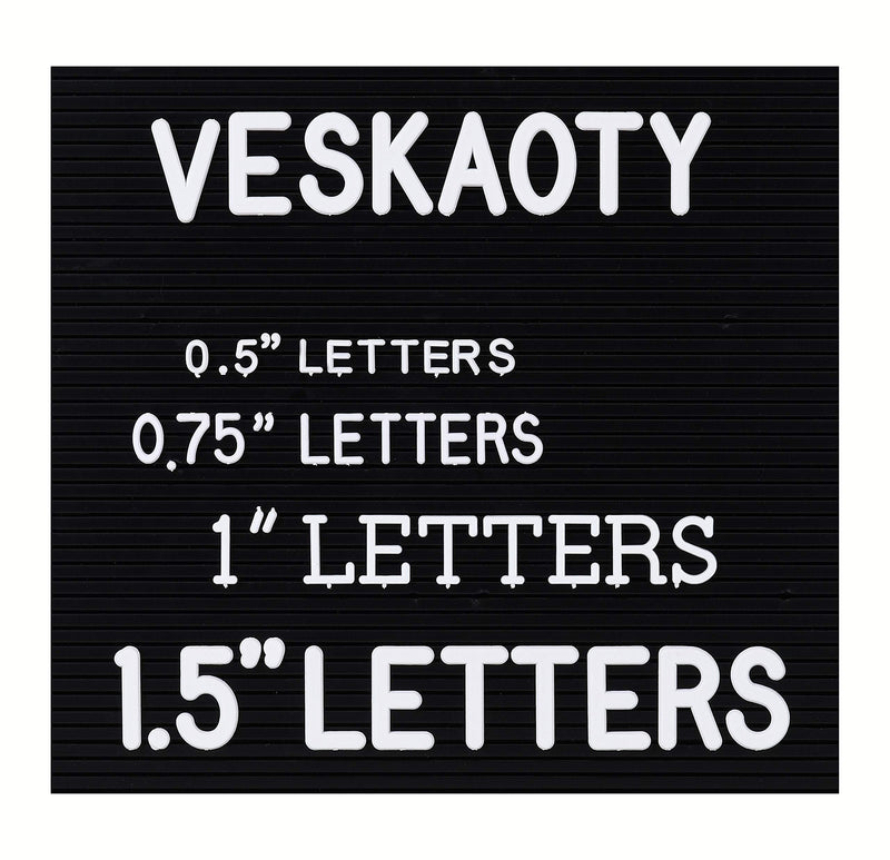  [AUSTRALIA] - Veskaoty 1/2 Inch Letters for Felt Letter Boards,362 Pcs Including Small Letters,Numbers,Symbols,Cursive Words for Changeable Plastic Message Boards (White)