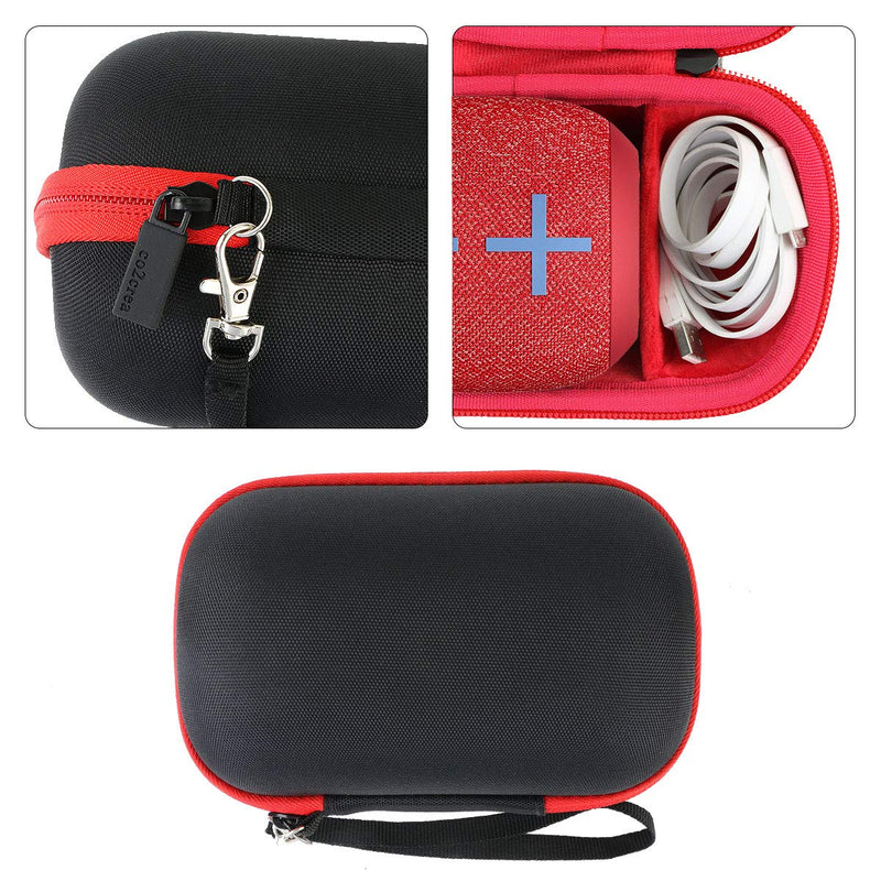  [AUSTRALIA] - co2CREA Hard Travel Case Replacement for Ultimate Ears UE Wonderboom 3 Wonderboom 2 Portable Waterproof Bluetooth Speaker (Black Case + Inside Radical Red) Black Case + Inside Radical Red for UE Wonderboom 1/2