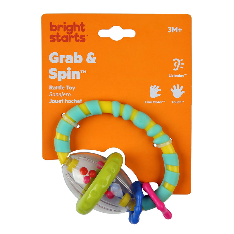 Bright Starts Grab and Spin Rattle and Teether Toy, Ages 3 months + - LeoForward Australia