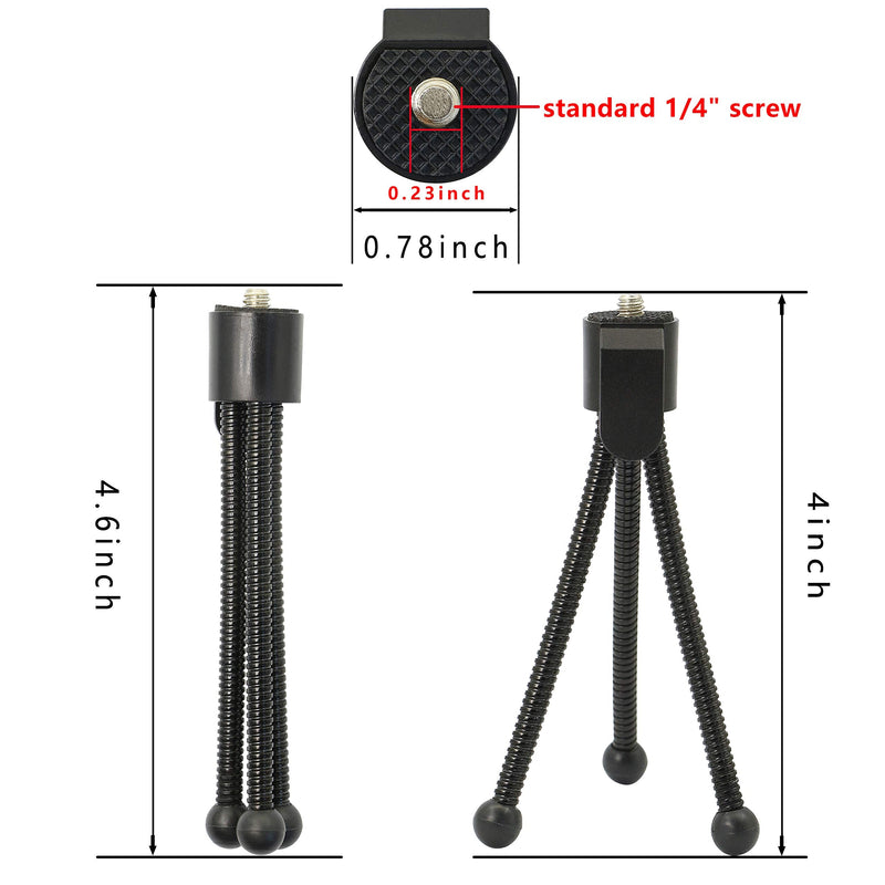  [AUSTRALIA] - Mini Tabletop Tripod Stand,Webcam Stand,Adjustable Flexible Mini Portable Metal Tripod Stand, Compatible with DC Cameras with Standard 1/4" Tripod socket-2PCS