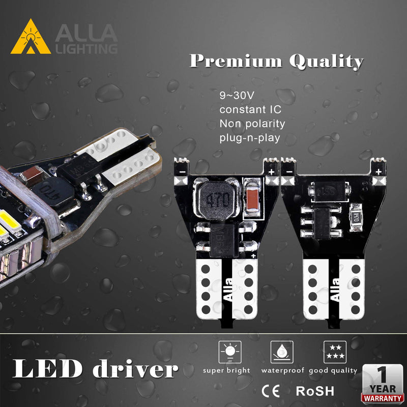 Alla Lighting 912 921 LED Reverse Light Bulbs Extremely Super Bright 4014 30-SMD CANBUS 921 LED Bulbs RV T15 T10 906 W16W Back up, Cargo Lights Replacement, 6000K Xenon White - LeoForward Australia
