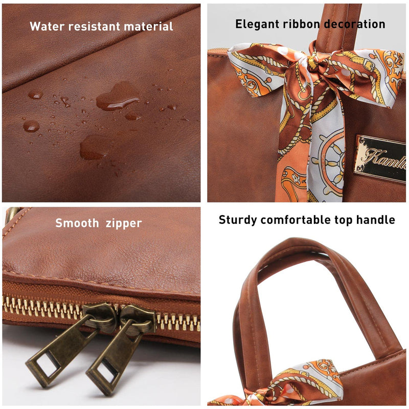  [AUSTRALIA] - Kamlui Laptop Bag for Women 15.6 15/15.6/16-inch Brown