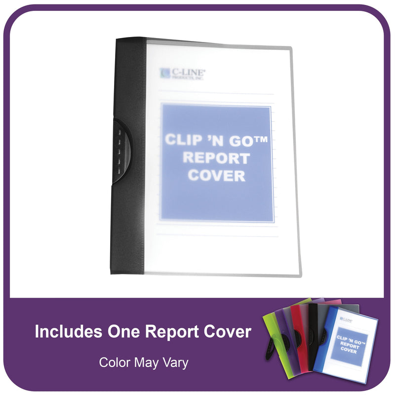  [AUSTRALIA] - C-Line Clip 'N Go Swing Clip Report Cover, 30-Sheet Capacity for 8.5 x 11-Inch Inserts, 1 Report Cover, Frosted, Color May Vary (99326) 1-Pack Premium