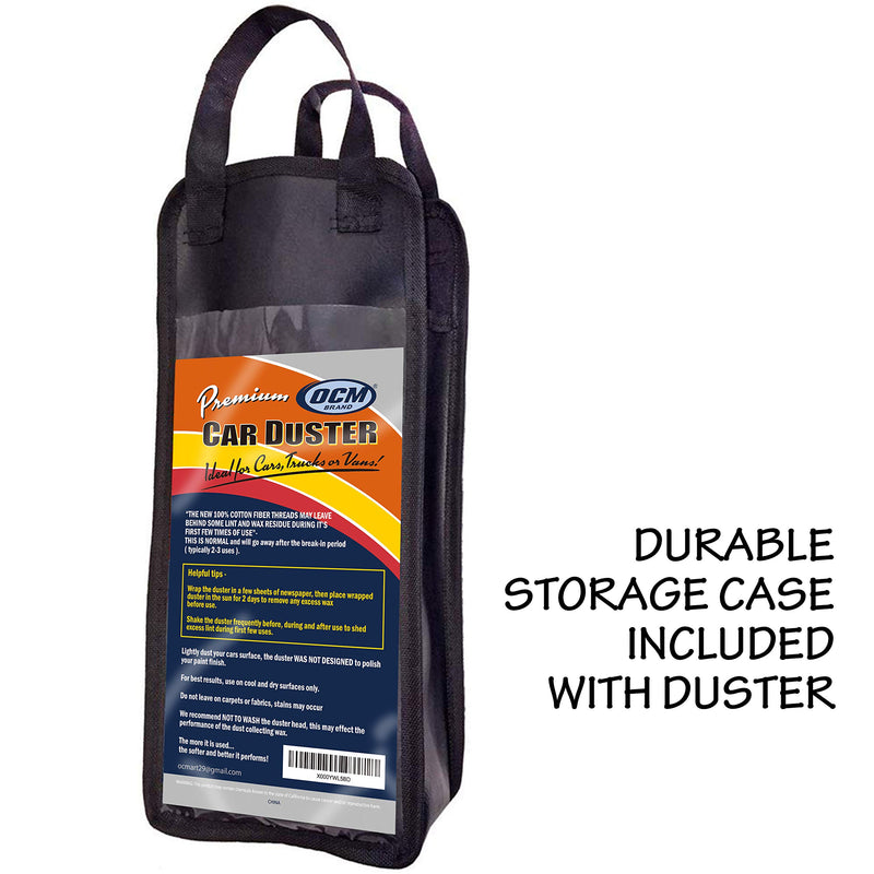  [AUSTRALIA] - OCM Brand Premium Extra Large Car Duster with Durable Solid Wood Handle Includes Storage Cover - Professional Detailers Top Choice