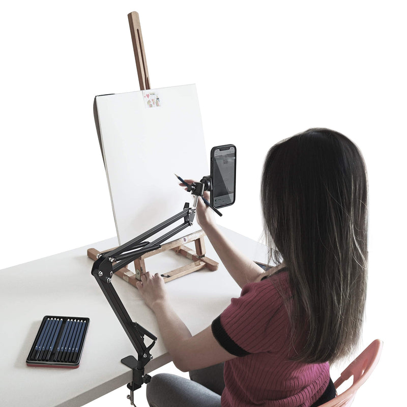 Da Vinci Eye Overhead Webcam and Phone Holder - Flexible Arm Mobile Stands -Camera Holder with Clamps for Live Streaming and Recording Videos - Adjustable Tablet Mounting Stand with Clips - LeoForward Australia