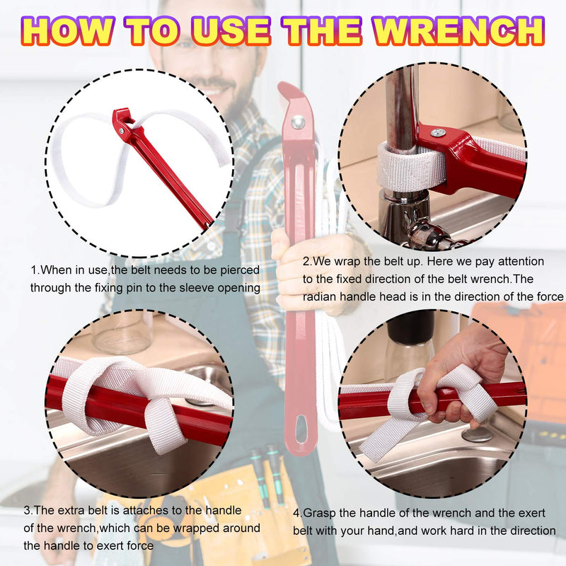  [AUSTRALIA] - 12 Inch Strap Wrench Pipe Nylon Strap Wrench Oil Filter Handle Nylon Belt Strap Anti-sliding Wrench Fixed Hand Tool