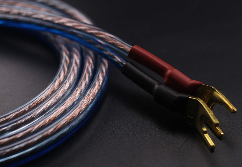  [AUSTRALIA] - KK Cable YB-H 1pair Set(4 Spade Plug & 4 Pin Plug) HiFi OFC Speaker Wire, Spade Plug to Pin Type Plug. YB-H (1.5M(4.92ft)) 1.5M(4.92ft)