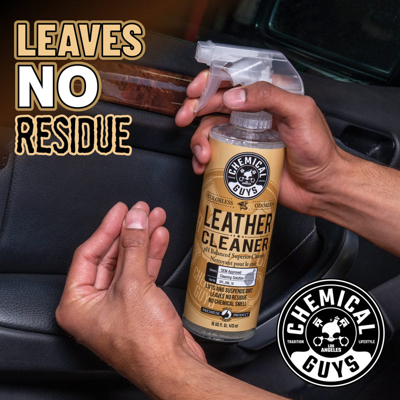  [AUSTRALIA] - Chemical Guys SPI_109_04 Leather Cleaner and Conditioner Complete Leather Care Kit for Use on Car Interiors, Leather Apparel, Furniture, Shoes, Boots, Bags & More (2 - 4 fl oz Bottles)