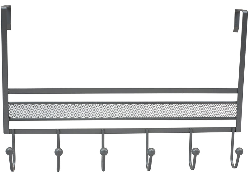 DecoBros Over The Door 6 Hook Organizer Rack - Silver - LeoForward Australia