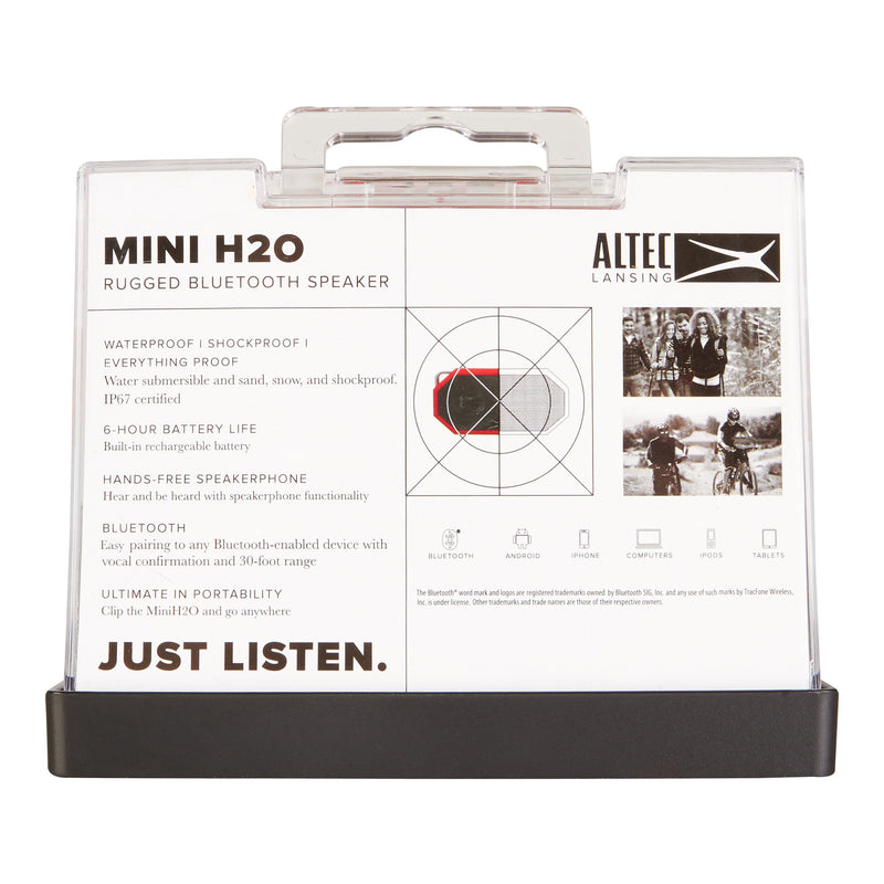 Altec Lansing Mini H2O - Wireless Bluetooth Waterproof Speaker, Floating, IP67, Portable, Strong Bass, Rich Stereo System, Microphone, 30 ft Range, Lightweight, 6-Hour Battery, Aqua Blue (IMW257-AB) - LeoForward Australia