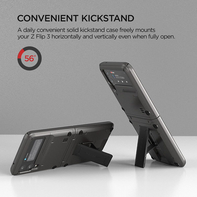  [AUSTRALIA] - VRS Design QuickStand Active Clip, Sturdy Kickstand Case with Multi Clip Compatible with Galaxy Z Flip 3 (2021)