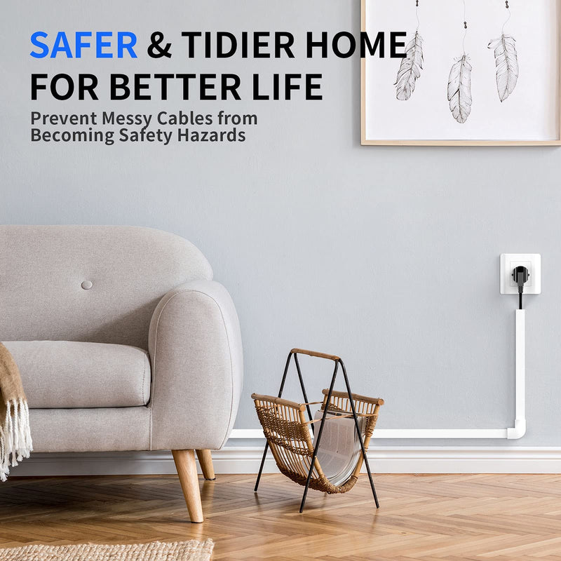  [AUSTRALIA] - One-Cord Channel Cord Hider Wall, Delamu 157in Cable Cover, Cable Concealer Raceway, Cable Hider, Paintable Wire Covers for Wall Mounted TV, Cable Management System, 10xL15.7 W0.59 H0.4in, CC03 White Small