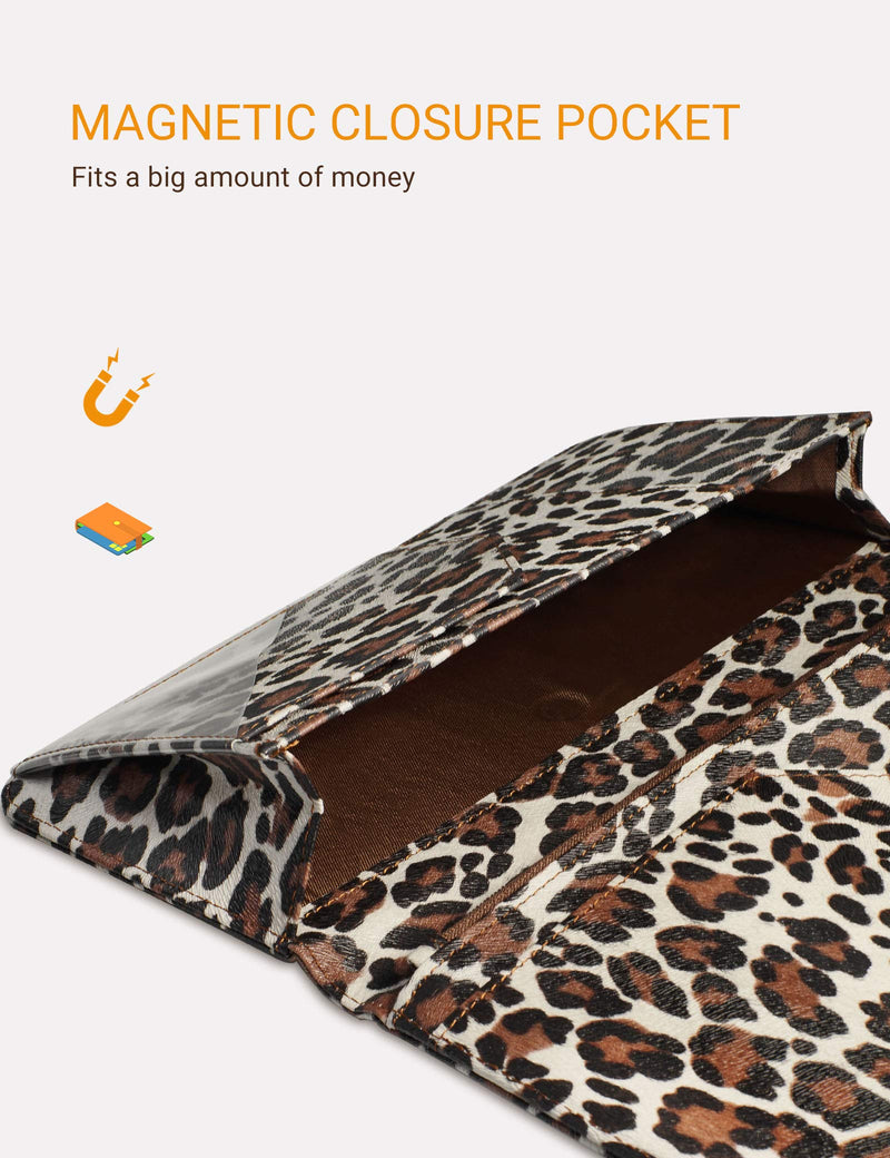  [AUSTRALIA] - Zreal Server Book for Waitress, 5 X 9 Leopard Serving Books with Zipper Pouch, Magnetic Closure Pocket with High Volume, Cute Waitress Book Organizer with Money Pocket Fit Server Apron (Light Leopard) Light Leopard