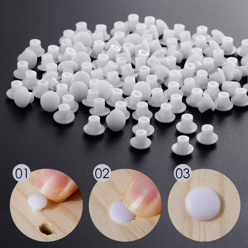  [AUSTRALIA] - Plastic Hole Plugs Round Button Plugs Screw Cap Drilling Cover Plugs for Cabinet Cupboard Shelves(300 Pieces,3/16 Inch) 300 3/16 Inch