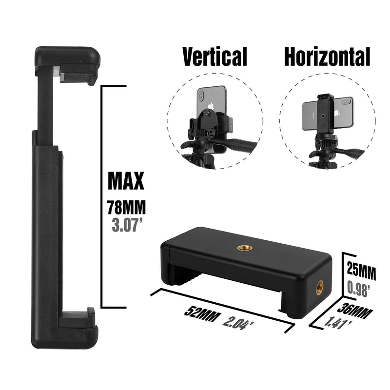 Polarduck Camera Mount Phone Tripod Stand: 42-Inch 106cm Lightweight Travel Tripod for iPhone with Remote & Phone Holder & GoPro Adapter Compatible with iPhone & Android Cell Phone | Matte Black - LeoForward Australia