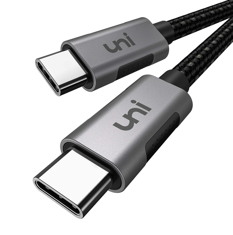  [AUSTRALIA] - USB C to USB C Cable, uni USB Type C 100W Fast Charging Nylon Braided Cable (5A 20V) Compatible with iPad Pro 2019/2018, MacBook Pro 2019/2018/2017, Dell XPS 13/15, Surface Book 2 and More, 6.6ft 6ft