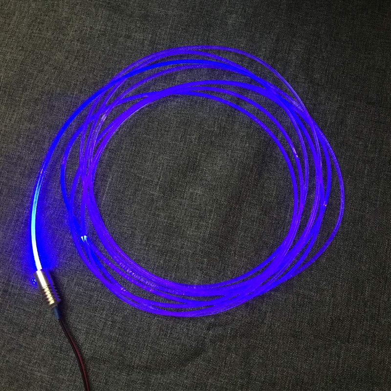  [AUSTRALIA] - 3mm 5meters/16ft PMMA Optic Fiber Cable Side Glow With 12V 1.5W LED Aluminum Illuminator Light Source For Home Car DIY (Blue) Blue