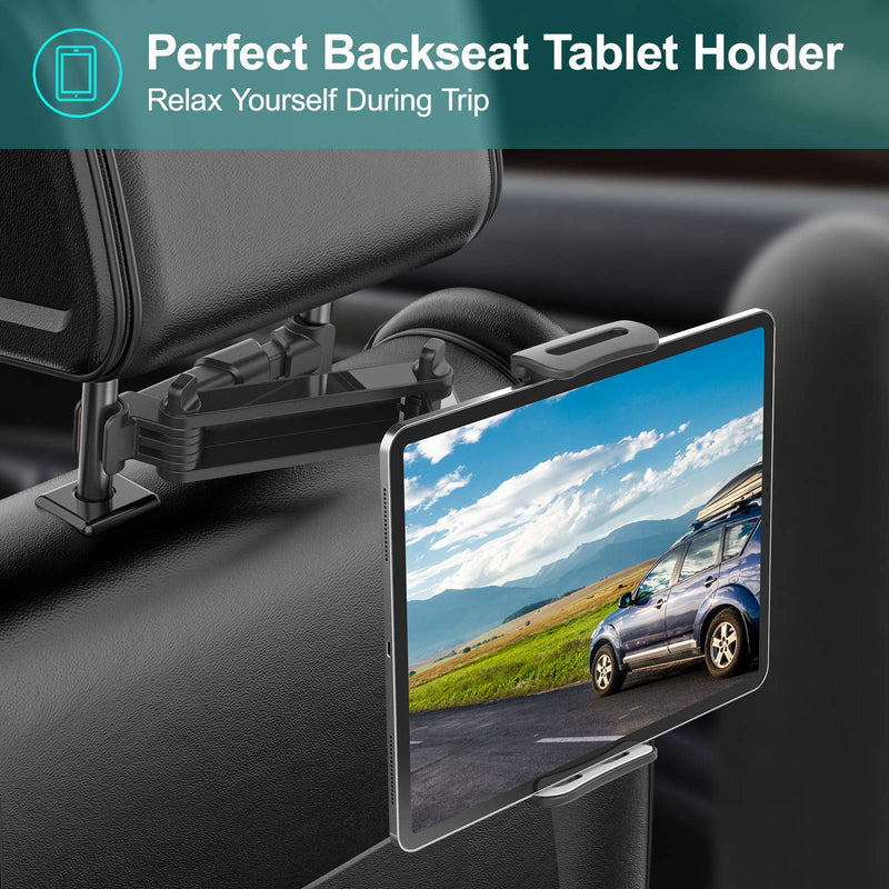  [AUSTRALIA] - Car Headrest Mount/Tablet Holder Car Backseat Seat Mount/Tablet Headrest Holder Universal 360° Rotating Adjustable for All 6"-10.5" Tablet iPad iPad Air iPad Mini,Samsung Galaxy black