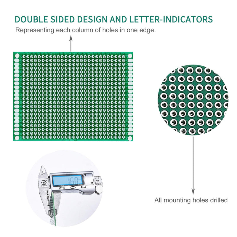  [AUSTRALIA] - Miuzei PCB Board Prototype Kit for Electronic Projects, Circuit Solder Double-Side Board with 40 Pin 2.54 mm Male to Female Headers Connector, 2P&3P Screw Terminal Block, Solder Flux, Solder Wire