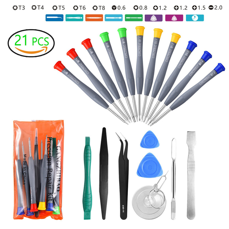  [AUSTRALIA] - 21pcs Precision Screwdriver Set Magnetic,GangZhiBao Repair Tools Kit for Fix Phone/iphone,Computer/PC,Tablet/Pad,Watch,PS4 - Replace Screen Battery Camera Small Electronics Open Pry Tool Kits Sets DIY