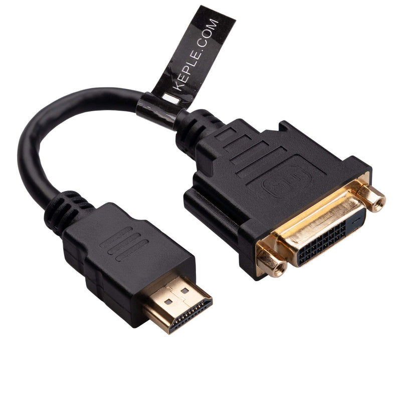  [AUSTRALIA] - HDMI (M) to DVI-D (F) Lead Adapter (DVI-D Dual Link 24+1) DVI Female to HDMI Male Adaptor with Gold-Plated Connector 1080P Full HD Converter 15cm