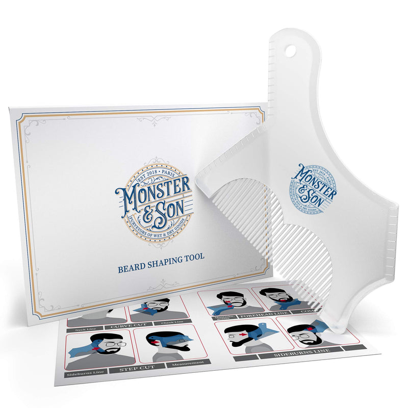 Monster&Son Beard Shaping Tool - Classic Oversized Design (Clear) Clear - LeoForward Australia