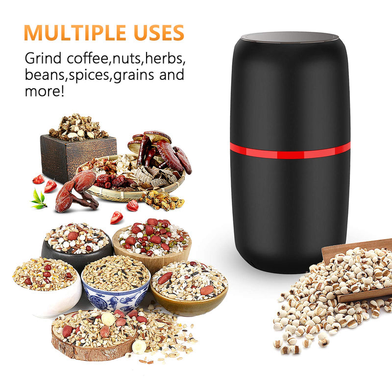  [AUSTRALIA] - Coffee Grinder Electric, Coffee Maker with Grinder, Small Coffee Bean Grinder Large Capacity Burr Grinder for Spices, Herbs, Nuts, Grains (Black) Black