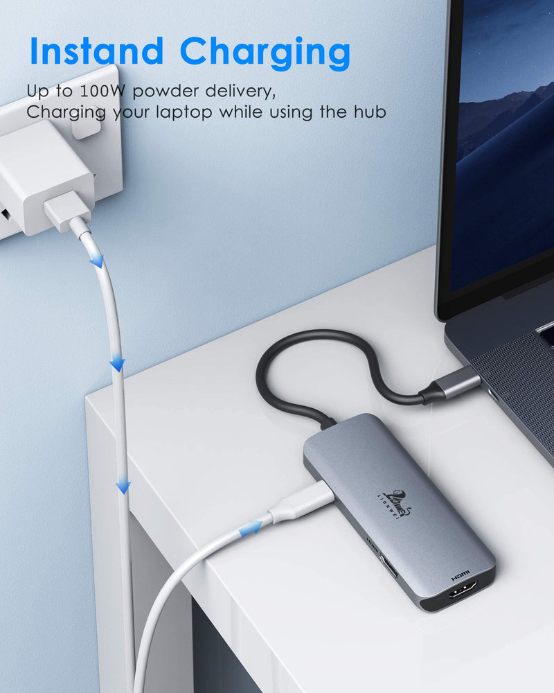  [AUSTRALIA] - USB C Hub Dual HDMI, USB C to Dual Monitors Adapter to Dual 4K HDMI, 3 USB, PD Charging Port, USB C Docking Station Dual Monitor for Dell XPS 13/15, Lenovo Yoga, HP x360 /Elitebook, etc