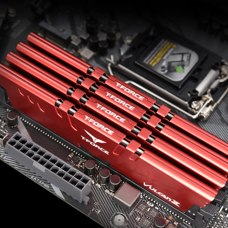  [AUSTRALIA] - TEAMGROUP T-Force Vulcan Z DDR4 16GB Kit (2x8GB) 3200MHz (PC4-25600) CL16 Desktop Memory Module Ram (Red) - TLZRD416G3200HC16CDC01 16GB (2x8GB) DDR4 3200MHz CL 16-18-18-38 Red