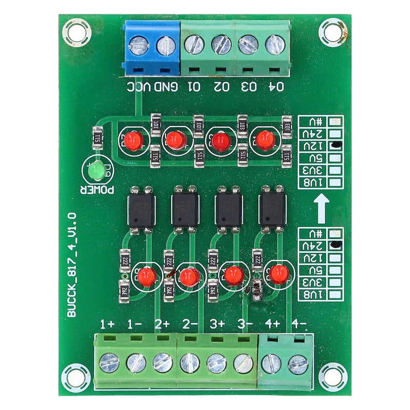  [AUSTRALIA] - Fyearfly Optocoupler Isolation Card, 4-Channel Optocoupler Isolation Module 24V to 5V PLC Signal Level Voltage Converter Electrical Component, for Pnp to Npn Conversion