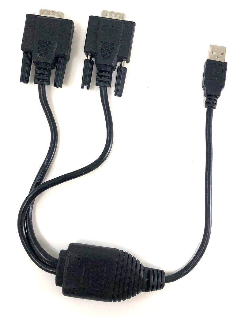 Micro Connectors, Inc. Plug and Play USB to Dual Serial DB9 Adapter Windows 10 / Win 8/ 7/ XP/ Vista / Mac (E07-162) 1 ft USB 2.0 (A-M to Dual Serial DB9-M) Black - LeoForward Australia