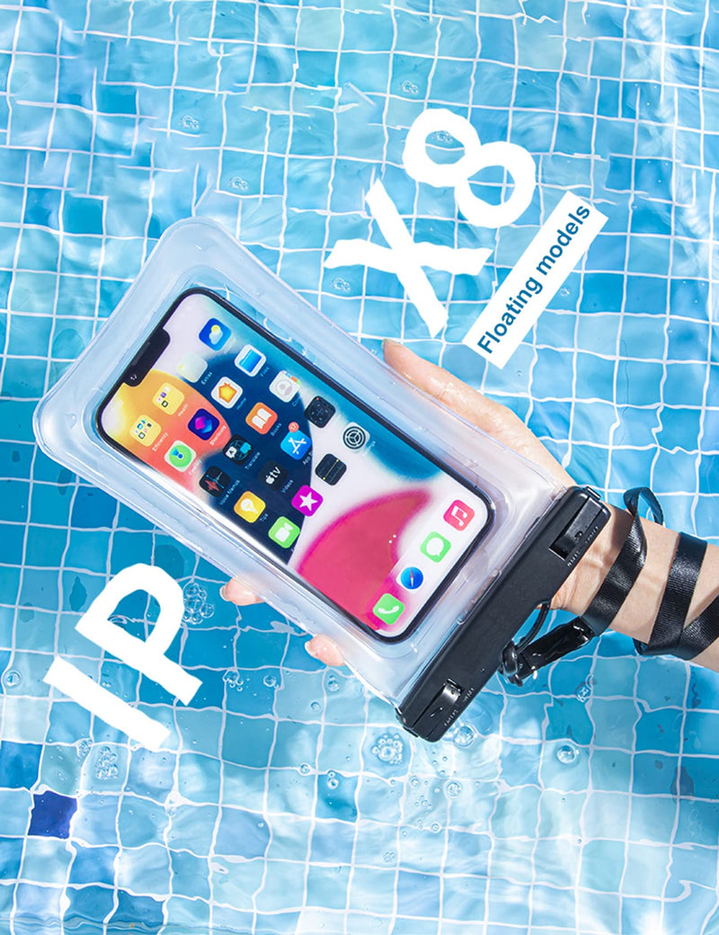  [AUSTRALIA] - [Anti-Lost] Waterproof Phone Pouch Case - [Easy Lock & Float] [2 Pack] IPX8 Water Proof Cell Phone Dry Bag for iPhone 14 13 12 11 X Pro Max Plus Mini, S22 S21 Ultra, More 4-7" Cellphones, Transparent