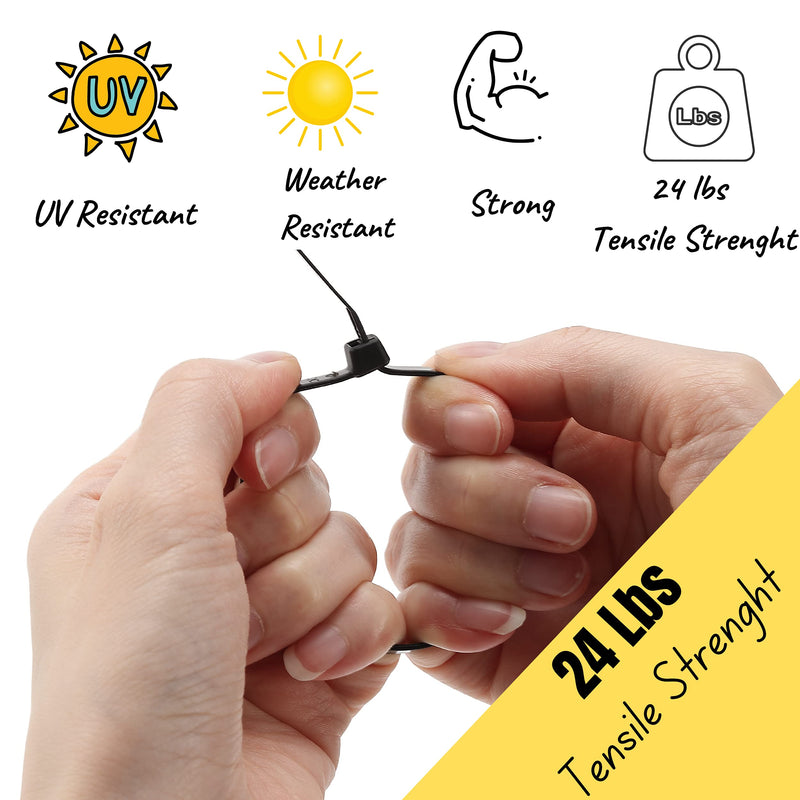  [AUSTRALIA] - Bates- Zip Ties, 150 Pack, 8 Inches, Cable Ties, Tie Wraps, Plastic Ties, Zip Ties Black, Electrical Cable Ties, 8 Inch Zip Ties, Cable Zip Ties, Black Cable Ties, Industrial Zip Ties, Nylon Zip Ties