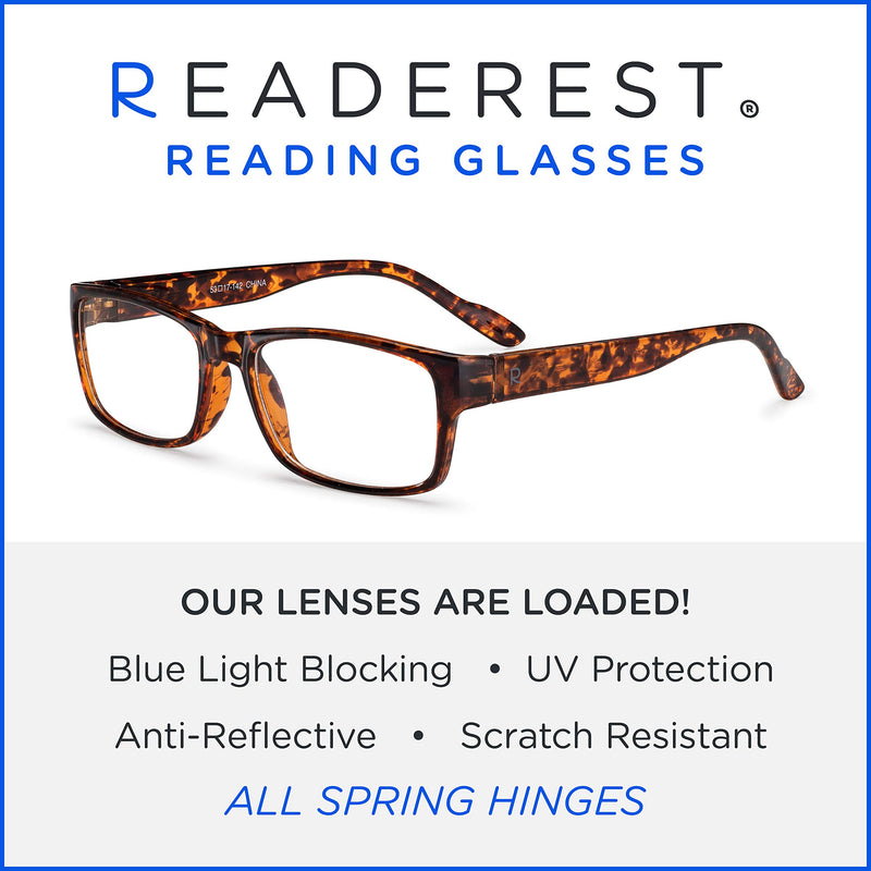 Readerest Blue Light Blocking Reading Glasses (Tortoise, 1.75 Magnification) Tortoise 1.75 x - LeoForward Australia